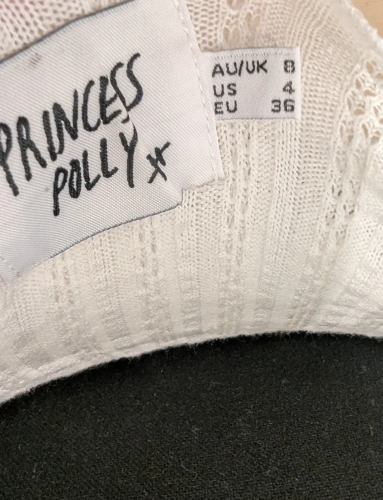 Princess Polly - White Ribbed Crop Top - Picture 3 of 4